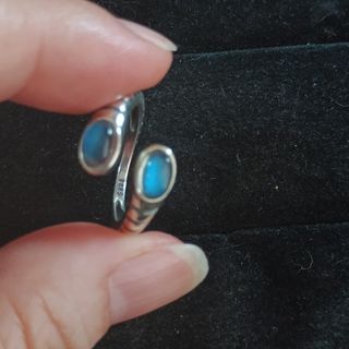 Anillo Plata Ajustable Labradorita Natural