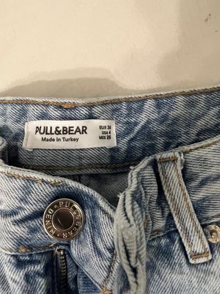 Pull&Bear Pantalón Corto Vaquero Azul