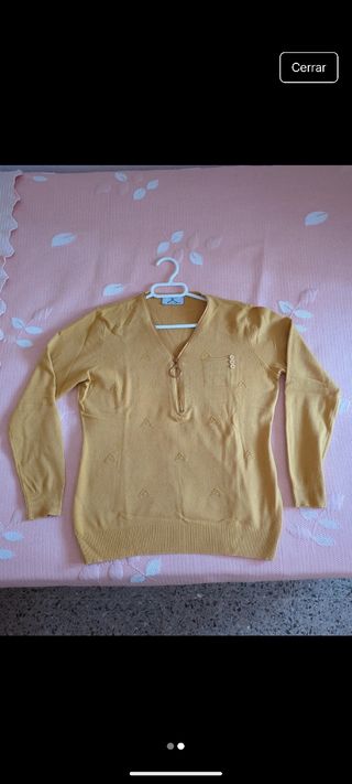 Jersey amarillo mujer cremallera