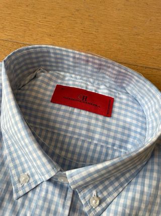 Camisa CH Carolina Herrera Cuadros Azul Talla 17