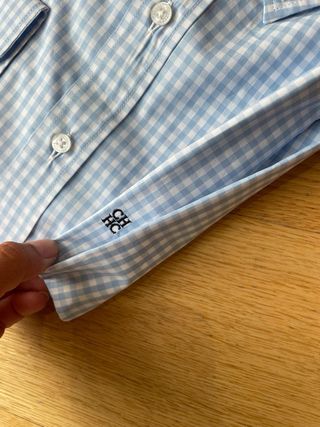 Camisa CH Carolina Herrera Cuadros Azul Talla 17
