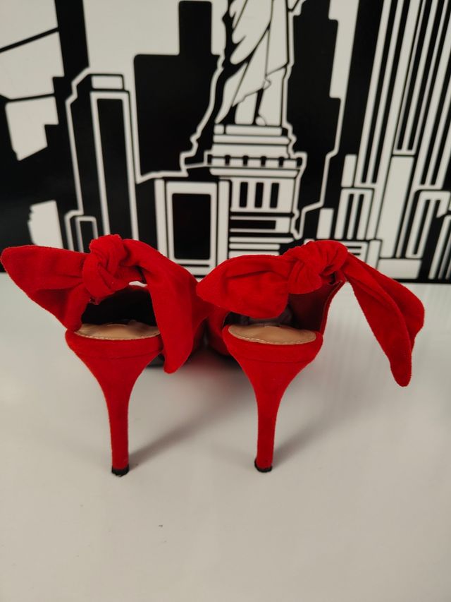 Zapatos rojos destalonados mujer talla 39