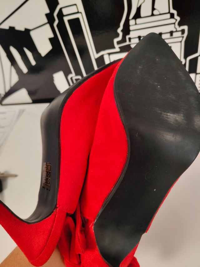 Zapatos rojos destalonados mujer talla 39