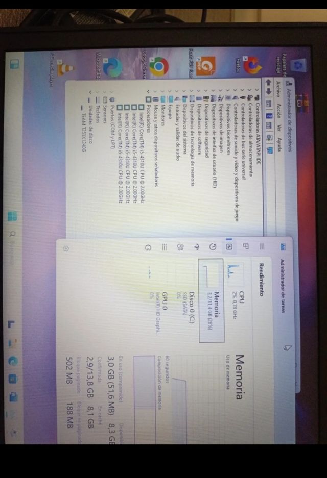 Portátil HP i5 SSD 16Gb Ram