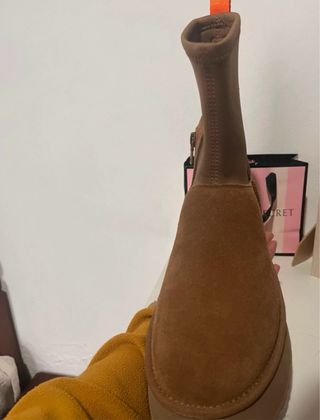 Stivali con plateau marroni