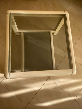 2 Mesas Auxiliares Blancas Madera Maciza