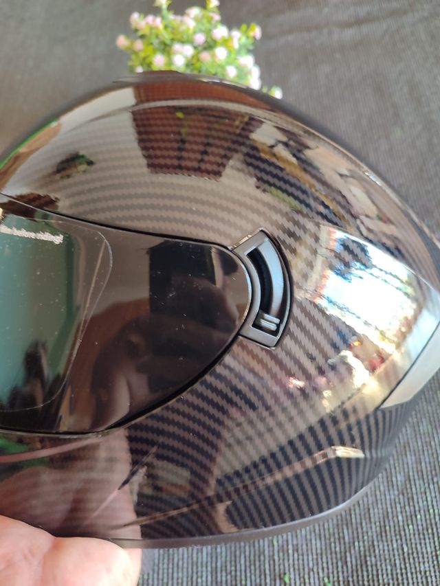 Casco Moto Integral pintura Carbono Talla XL Negro