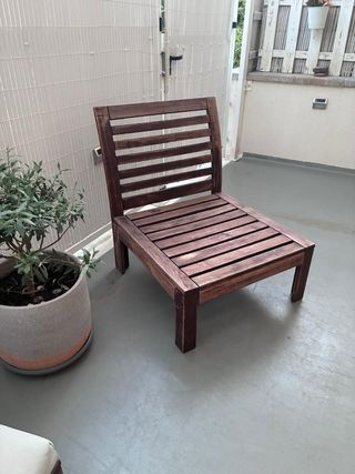 2 Sofás Ikea Applaro Madera, con cojines.