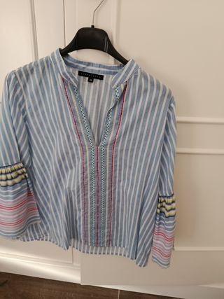 Camisa Tintoretto Rayas Azul/Blanco Talla S