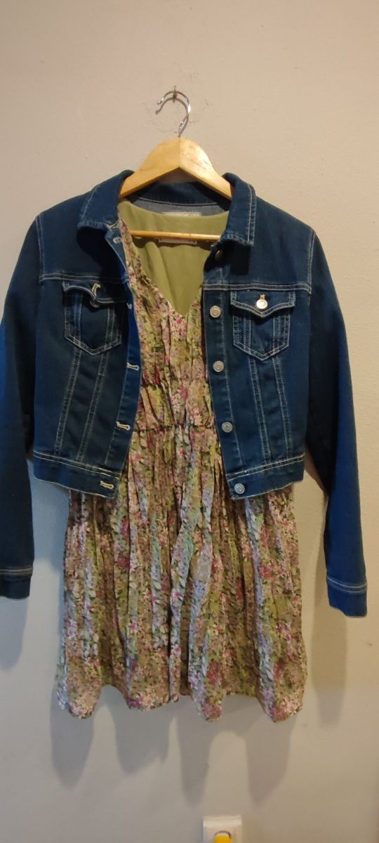 Vestido Mango Gasa Estampado Floral Talla S