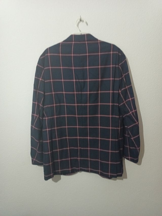 Chaqueta americana cuadros azul marino