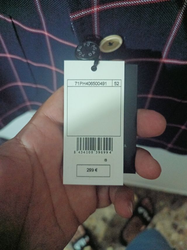 Chaqueta americana cuadros azul marino