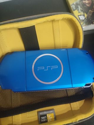 PSP Azul Sony + 2 Juegos + Funda