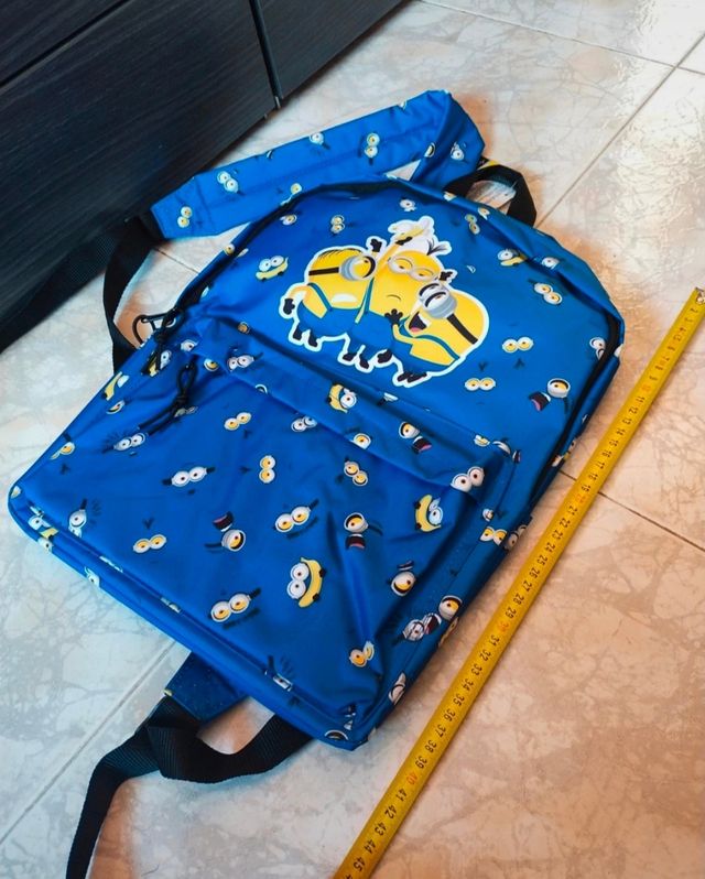 Mochila Escolar Minions Azul
