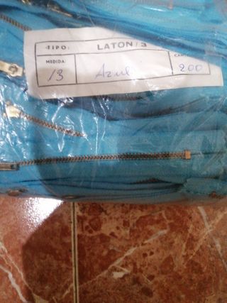 Cremalleras de latón de 13 cm color azul