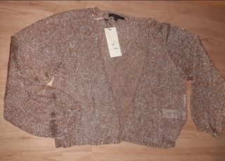 Chaqueta dorada hilo metalizado fiesta