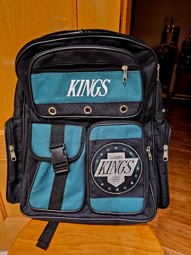 Mochila Escolar Kings Negra y Turquesa