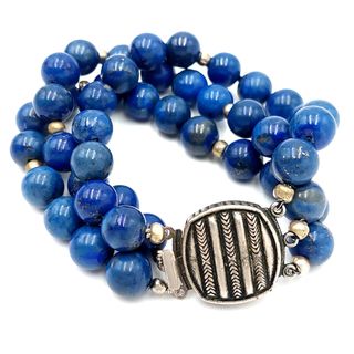 Bracciale vintage in lapislazzuli a 3 fili