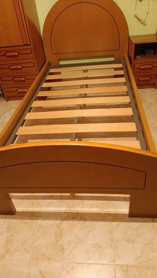 Camas 90x190cm Roble + Mesita