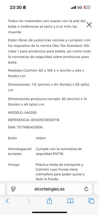 Cuna de viaje BabyBjörn Light azul