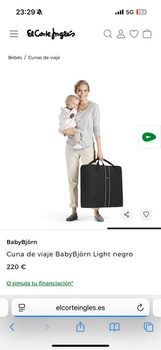 Cuna de viaje BabyBjörn Light azul