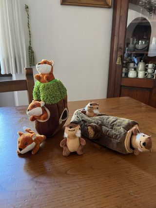 Gioco per cani con 5 animali in peluche