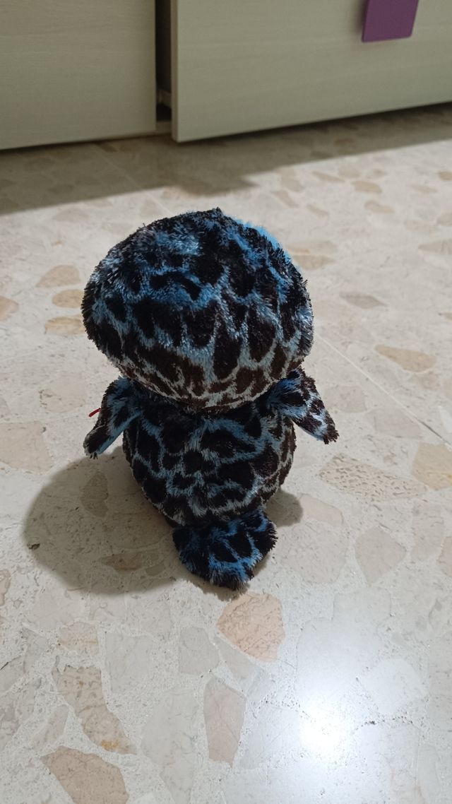 Búho Peluche Ojos Grandes Azul