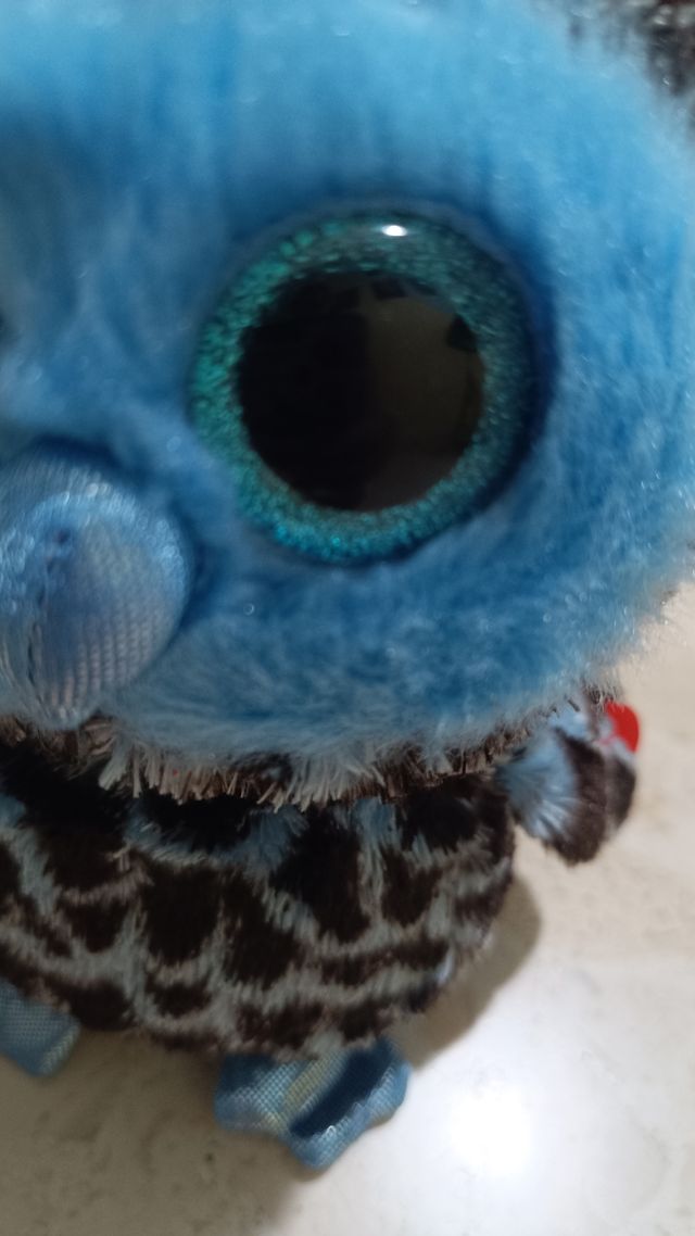 Búho Peluche Ojos Grandes Azul