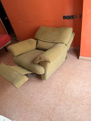 Sillón relax tela verde