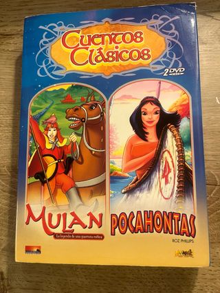2 DVDs Cuentos Clásicos Mulan Pocahontas