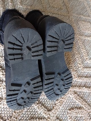Botines piel y borreguito negros talla 37