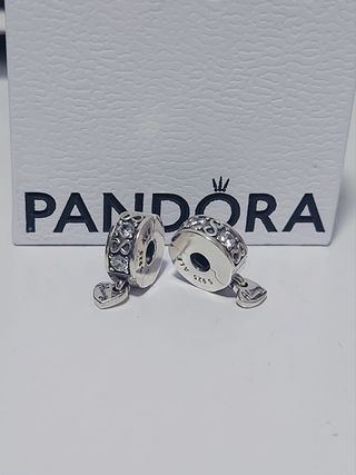 Clips Pandora Corazones Plata