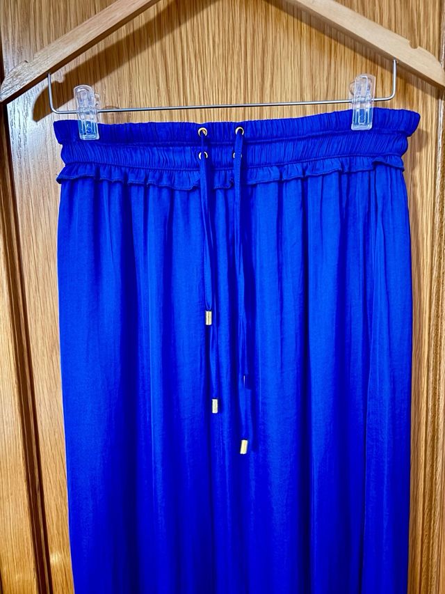 Falda larga azul Cortefiel Talla S
