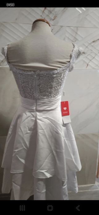 Vestido de Novia/Fiesta Blanco Encaje