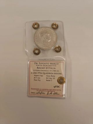 2 Lire 1916 Italia Quadriga Briosa