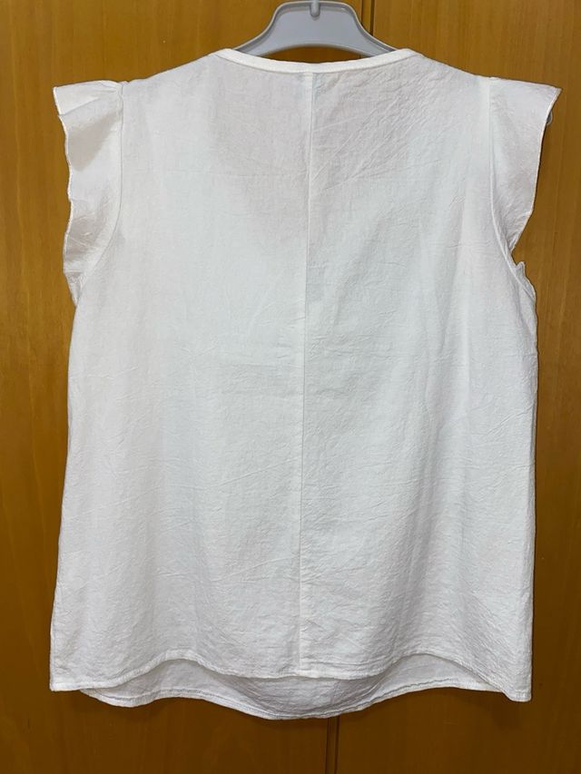 Blusa SHEIN bordada blanca mujer