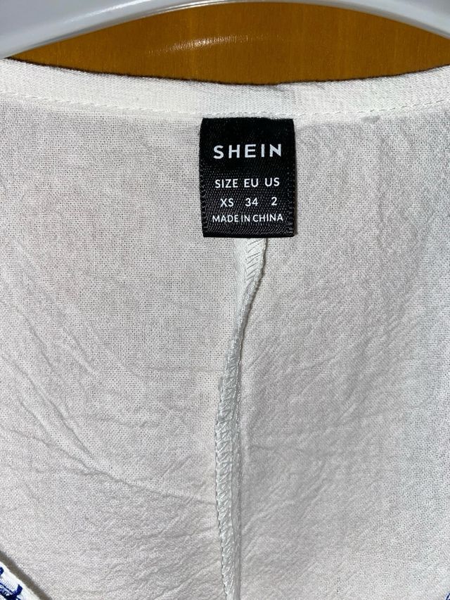 Blusa SHEIN bordada blanca mujer