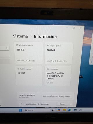 Portátil 14" Dell Latitude i5 8365U/16GB/256GB SSD