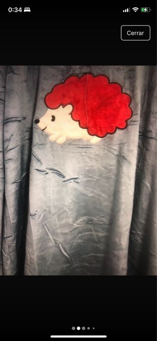 Pijama invierno mujer gris con erizo