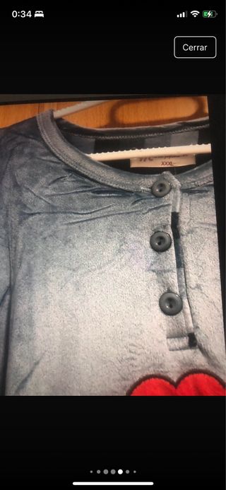 Pijama invierno mujer gris con erizo