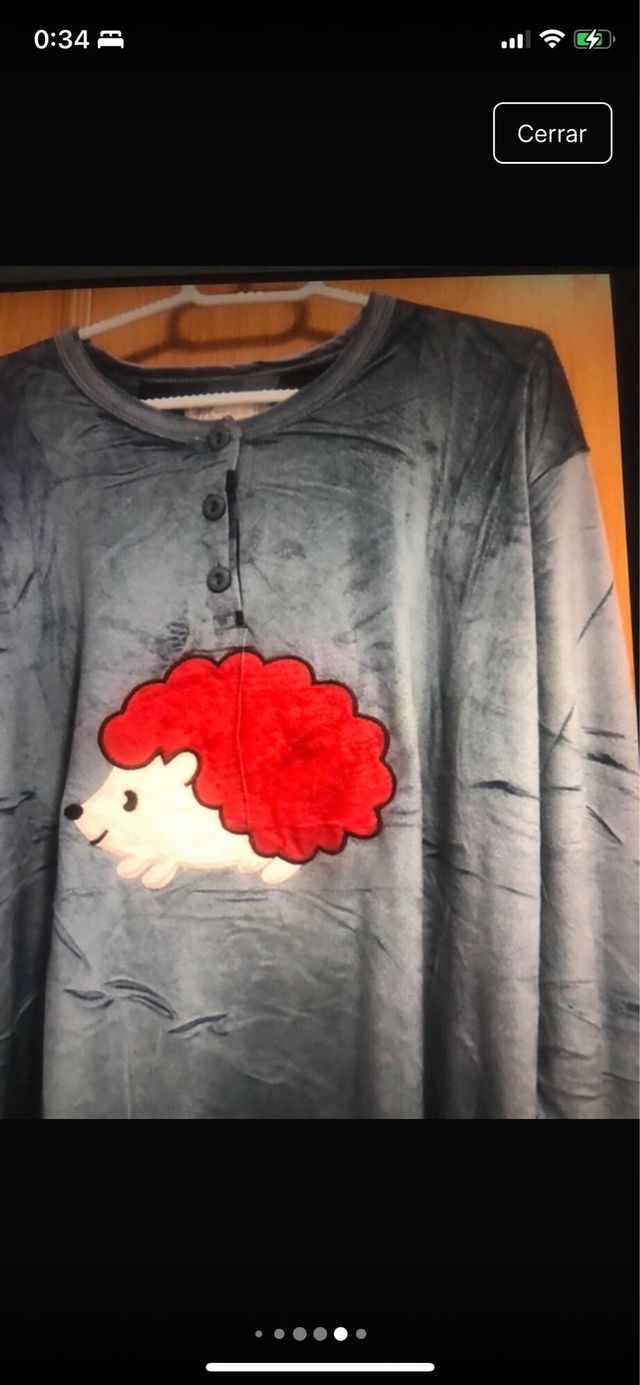 Pigiama invernale grigio da donna con riccio