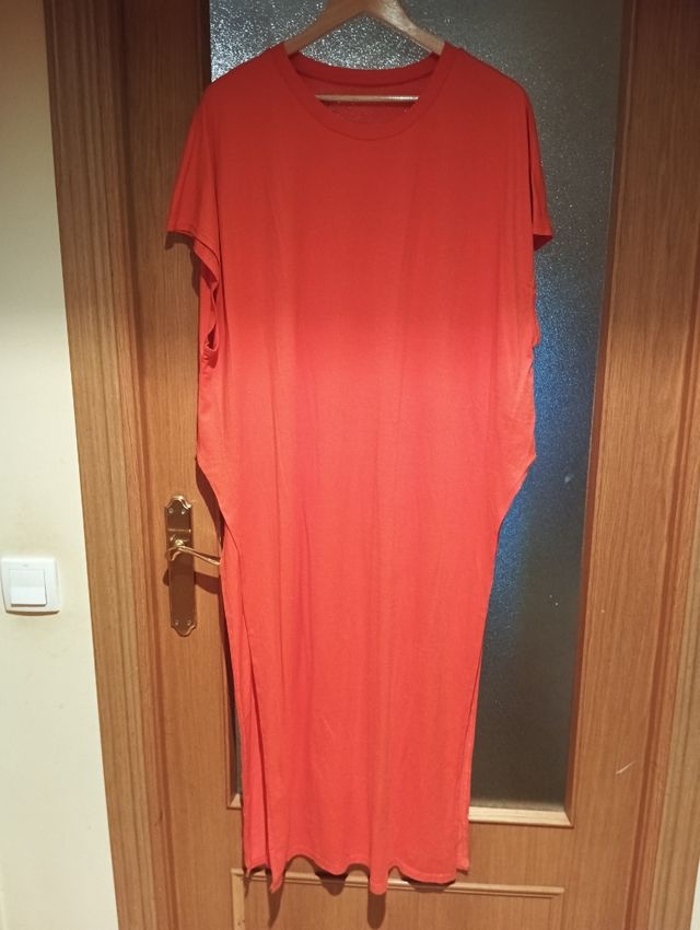 Traje túnica y pantalón naranja