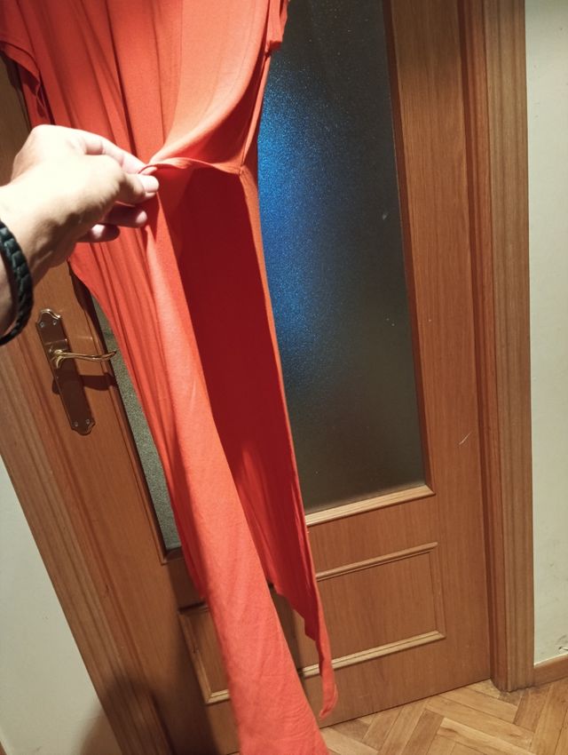 Traje túnica y pantalón naranja