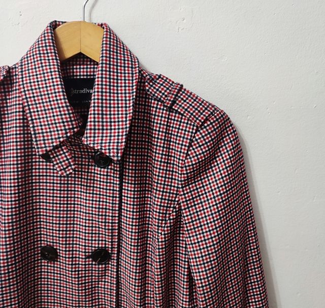 Gabardina de cuadros Stradivarius mujer Talla M