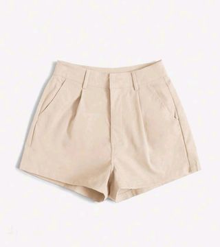 Shorts de tela beige