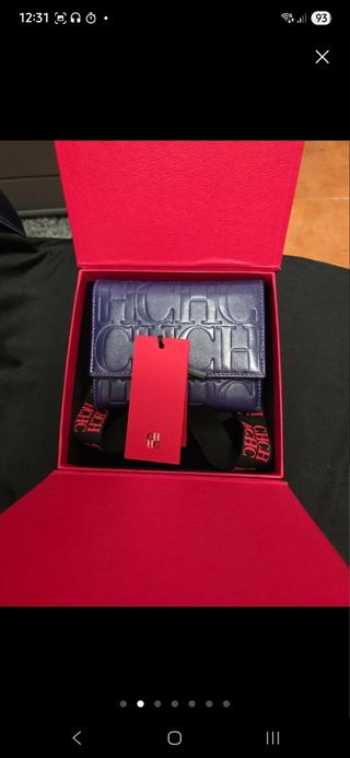 Monedero Billetero piel Carolina Herrera Morado