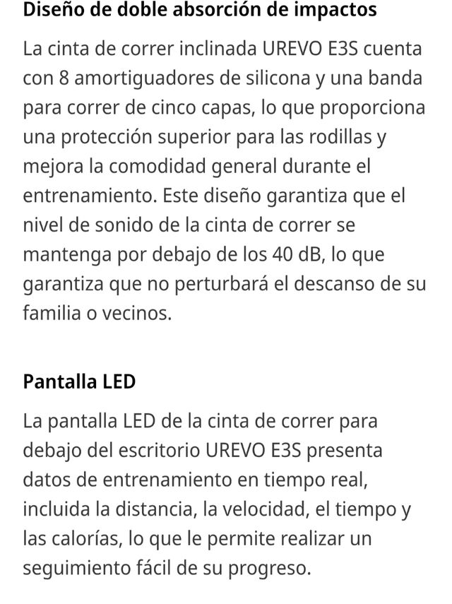 Cinta de Correr Urevo Spacewalk E3s