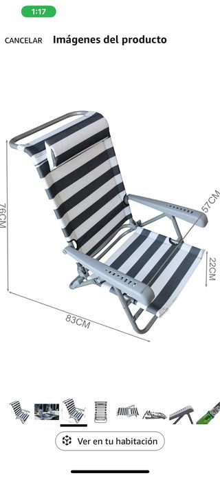 Silla de Camping Homecall Azul y Blanco