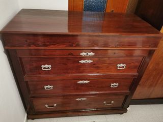 Cómoda Antigua Madera Maciza 4 Cajones