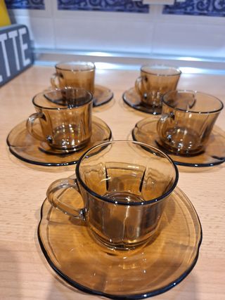 Juego 5 Tazas Café Duralex Ambar Nuevo